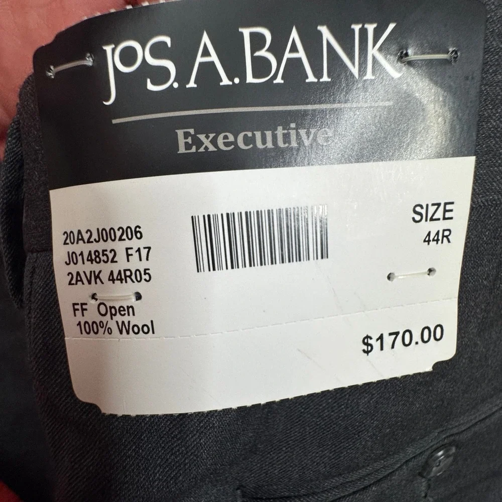 Jos. A. Bank NWT Men's Executive Dress Pants‎ Tagged Size 44R Grey 100% Wool